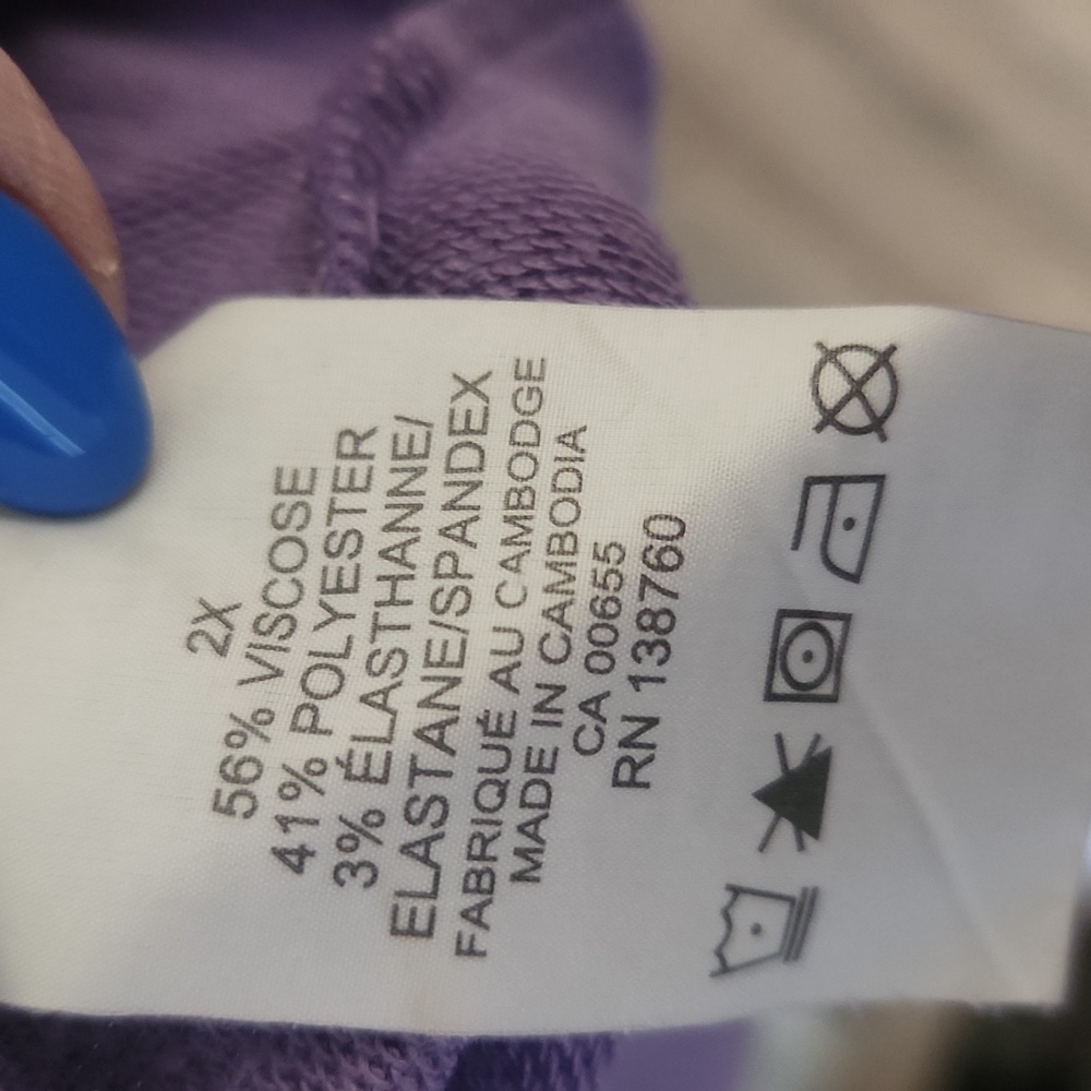 Pennington's Active Zone Plus Size 3/4 Sleeve Tshirt -  Size 2x - Picture 7 of 8